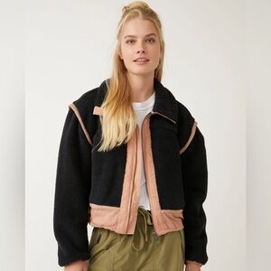Free people courtside fleece jacket